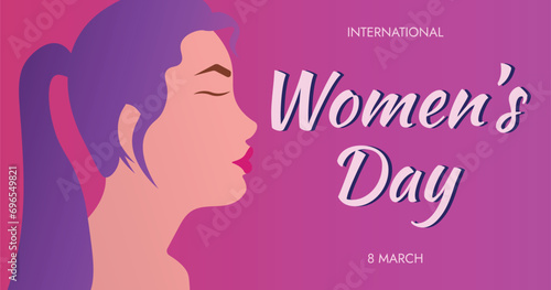 International Women's Day. Happy Women's Day. IWD. 8 march. Women's History Month. Pink poster. Girl power. Women's power. Feminine power. Women's history. Feminism.