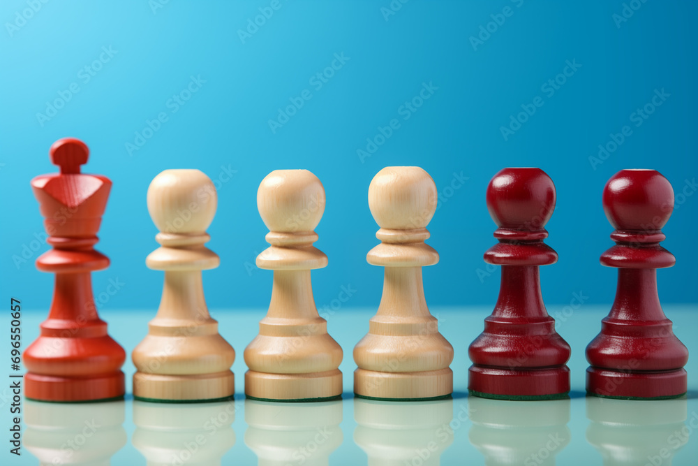 Different colours pawns on a blue background. Diversity equity and inclusion concept. High quality photo Different colours pawns on a blue background. Diversity equity and inclusion concept. High quality photo