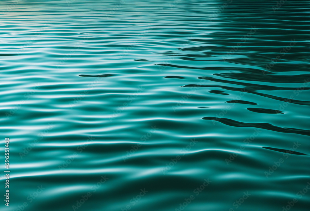 Naklejka premium Nighttime Water Surface with Gentle Waves and Light Reflections, Ideal for Design Space.