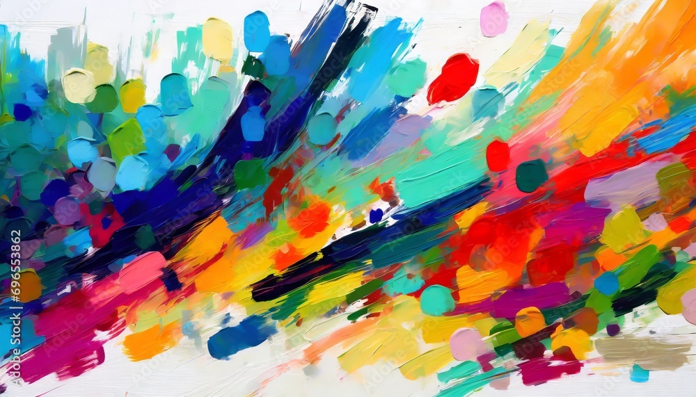 colorful digital brush strokes modern artwork on white canvas generative ai