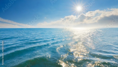radiant sea with sun reflections generative ai