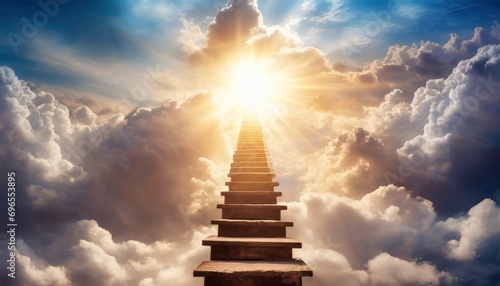 the ladder or the way to heaven the concept of enlightenment and spirituality photo