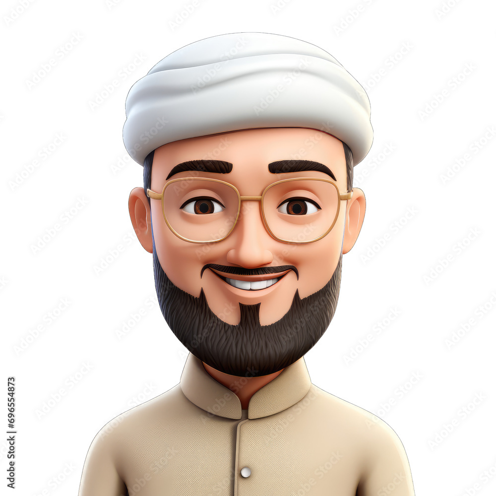 Muslim man memoji isolated on transparent and white background. PNG transparent, emoji Muslim man memoji isolated on transparent and white background. PNG transparent, emoji
