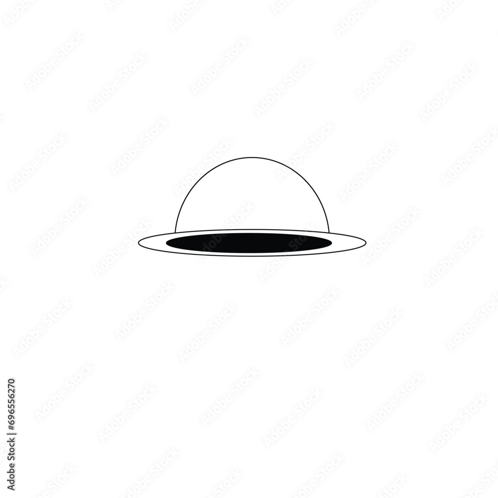 Fototapeta premium Straw hat black and white edition logo icon vector 