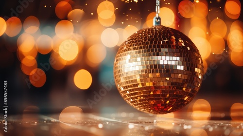 Glittering Disco Ball with Bokeh Light