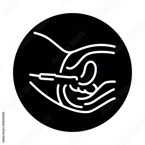 Gynecology ultrasound black line illustration