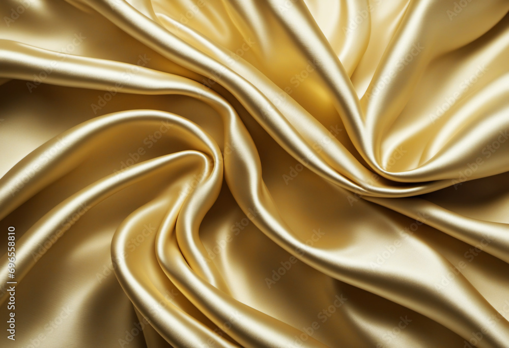 Fototapeta premium Luxurious Golden Beige Silk Satin Fabric for Elegant Designs
