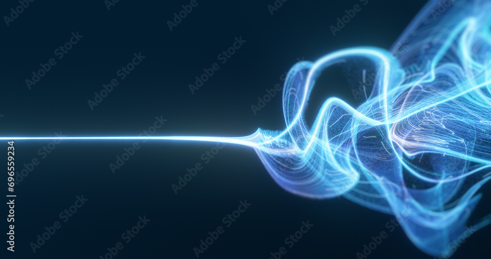 data stream visual, depicting a flow of data from left to right