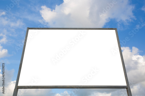 Blank advertising billboard against a cloudy sky - concept with copy space