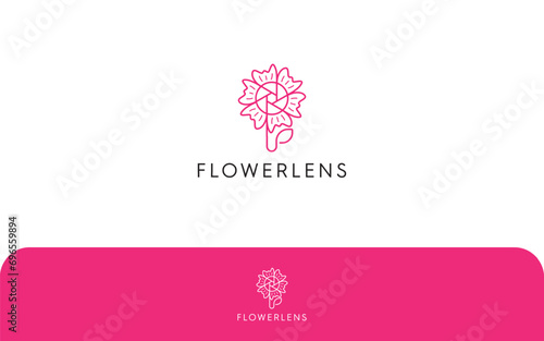 Natural flowers lens Photography Modern logo