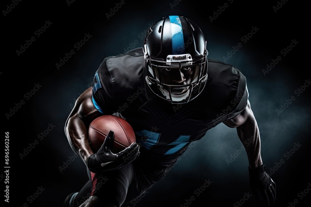 american football player with ball