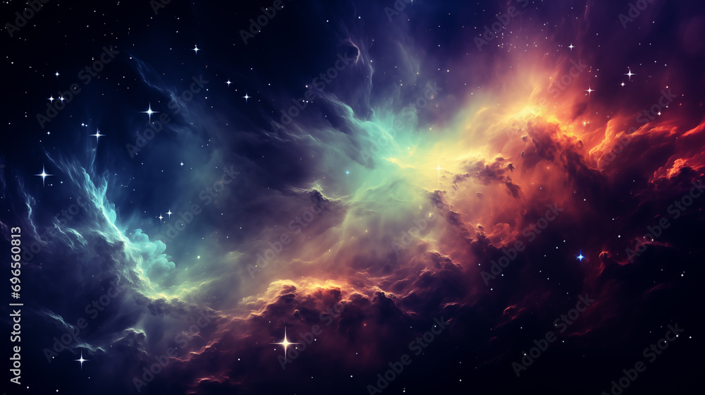 Vibrant Nebula Illustration Perfect for Science Fiction and Space Exploration Concepts