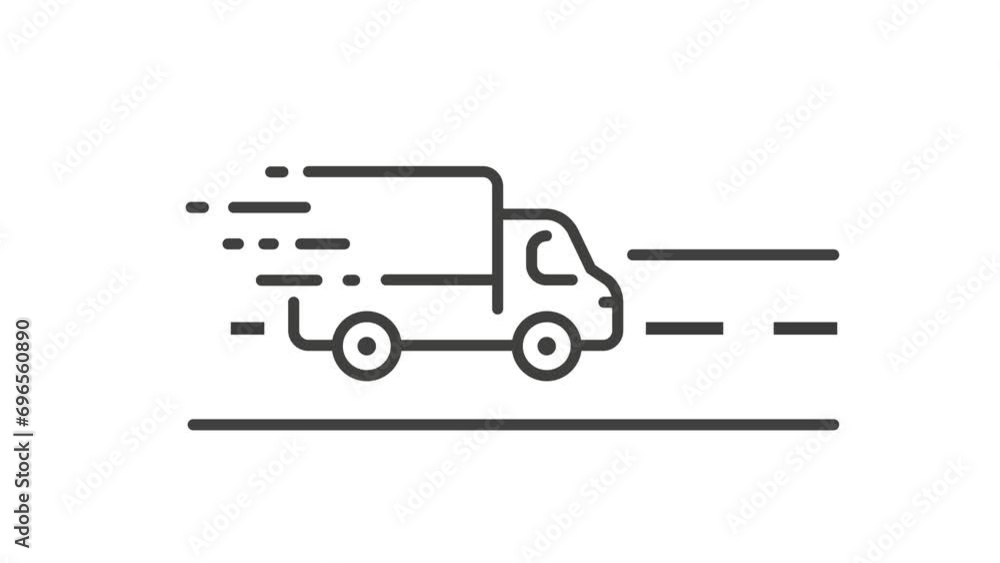 video of fast delivery home icon, commerce service truck, order express, quick move, line symbol on white background - vector illustration video of fast delivery home icon, commerce service truck, order express, quick move, line symbol on white background - vector illustration