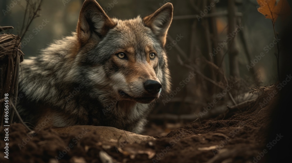 Traversing the Forests, Wild Wolves Hunt as a Pack