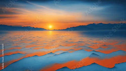  Blue orange gradient background. Toned rough texture. Painted wall background with copy space for design.