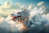 dragon in the sky.Dragon , clouds, sea, symbol of 2024