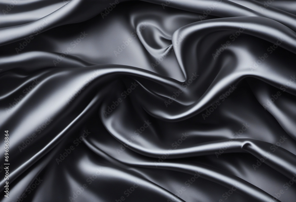Smooth black satin fabric backdrop with space for text/product display. Elegant, luxurious background with soft, flowing folds. Smooth black satin fabric backdrop with space for text/product display. Elegant, luxurious background with soft, flowing folds.