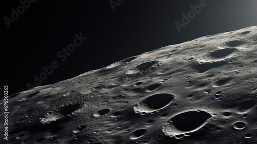  a close up view of the surface of the moon's surface, with holes in the moon's surface.