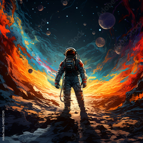abstract wallpaper of an astronaut in space