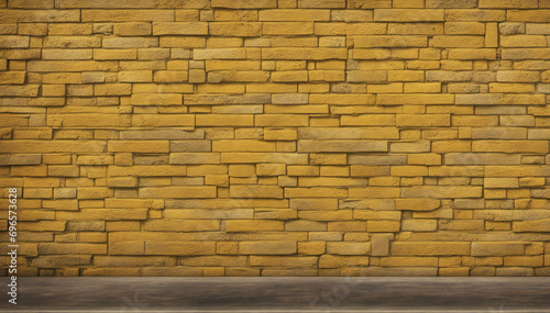 Mustard yellow brick wall backdrop