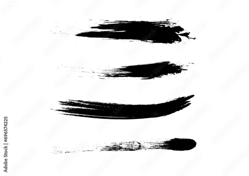 Vector collection of artistic grungy black paint hand made creative brush stroke set isolated. Black paint backgrounds, splatters and artistic design elements. Vector collection of artistic grungy black paint hand made creative brush stroke set isolated. Black paint backgrounds, splatters and artistic design elements.