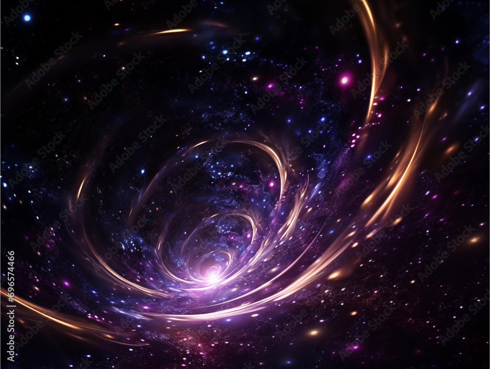 Galaxy with golden spiral Galaxy with golden spiral