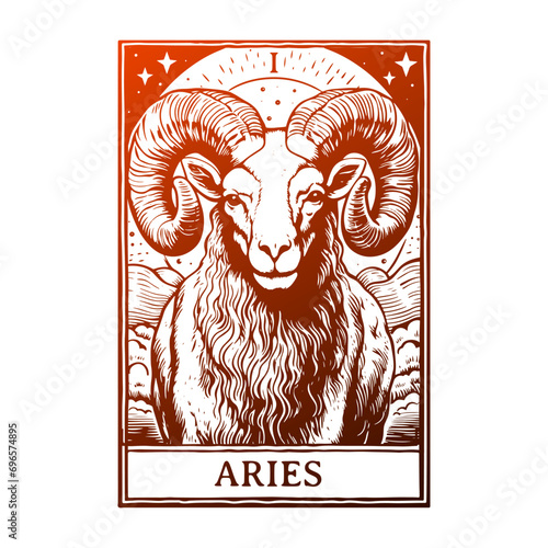 Aries Illustration Clip Art Design Shape. Zodiac Silhouette Icon Vector.