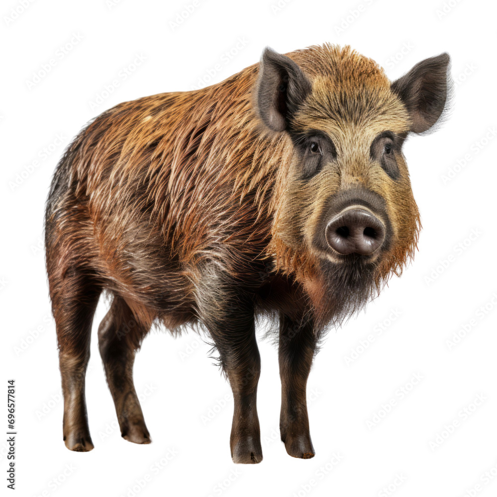 Brown and Black Boar Standing on a Dirt Field Brown and Black Boar Standing on a Dirt Field