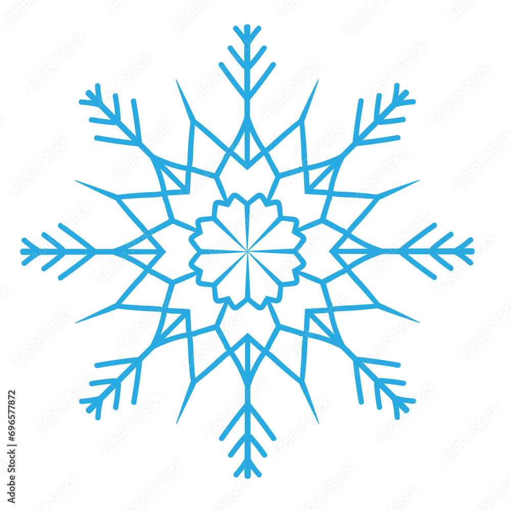 One snowflake on transparent background, icon, illustration, outline stile, white background, mandala. One snowflake on transparent background, icon, illustration, outline stile, white background, mandala.