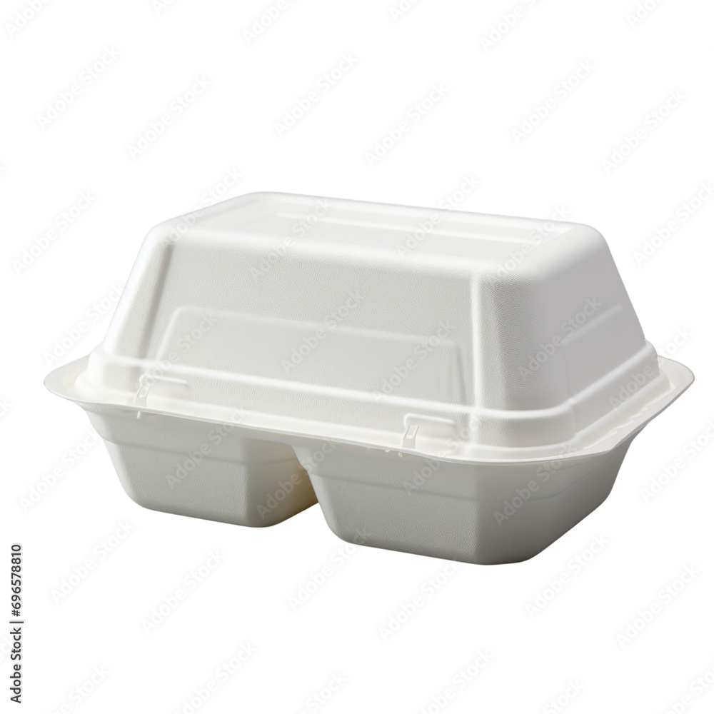 White Takeout Container with Two Separate Compartments White Takeout Container with Two Separate Compartments