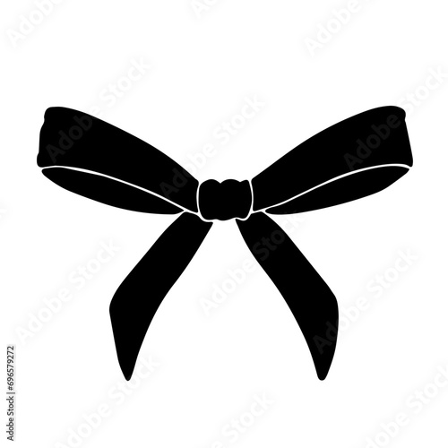 Silhouette, doodle of a festive bow. Vector graphics.