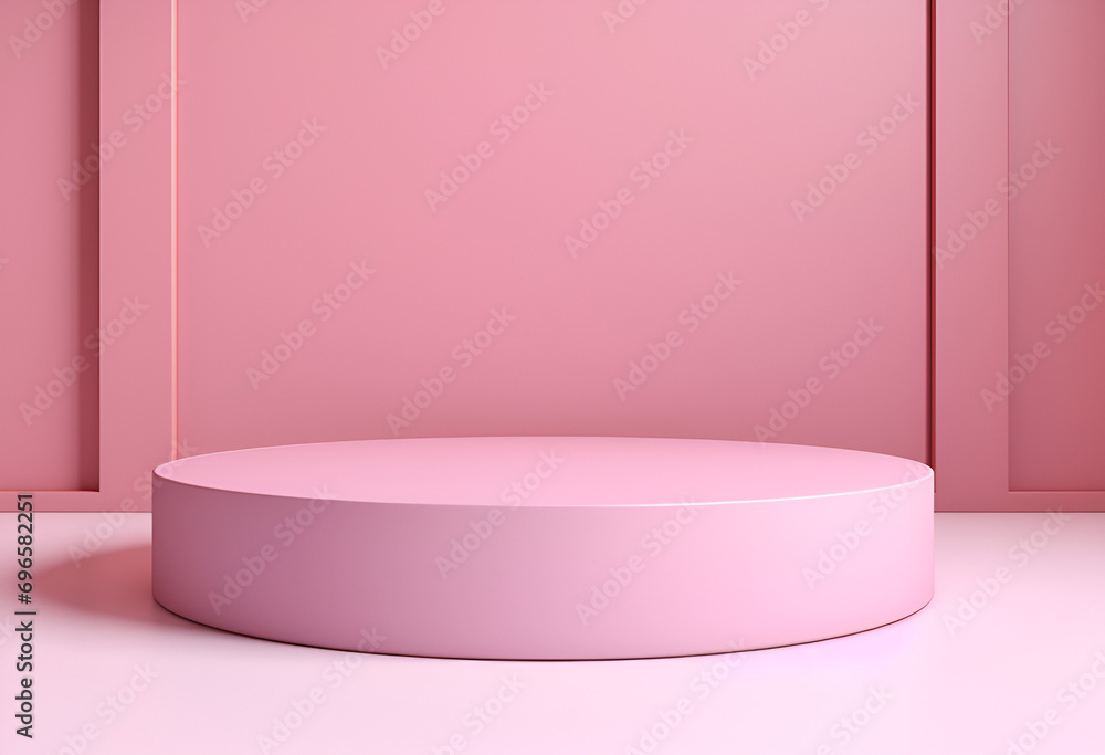 Pink pastel podium or pedestal backdrop. 3d rendering Pink pastel podium or pedestal backdrop. 3d rendering