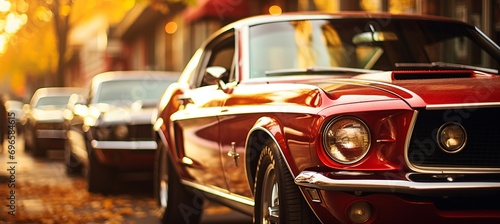 Vibrant bokeh with chrome details and dynamic automotive elements for a stylish backdrop © Ilja