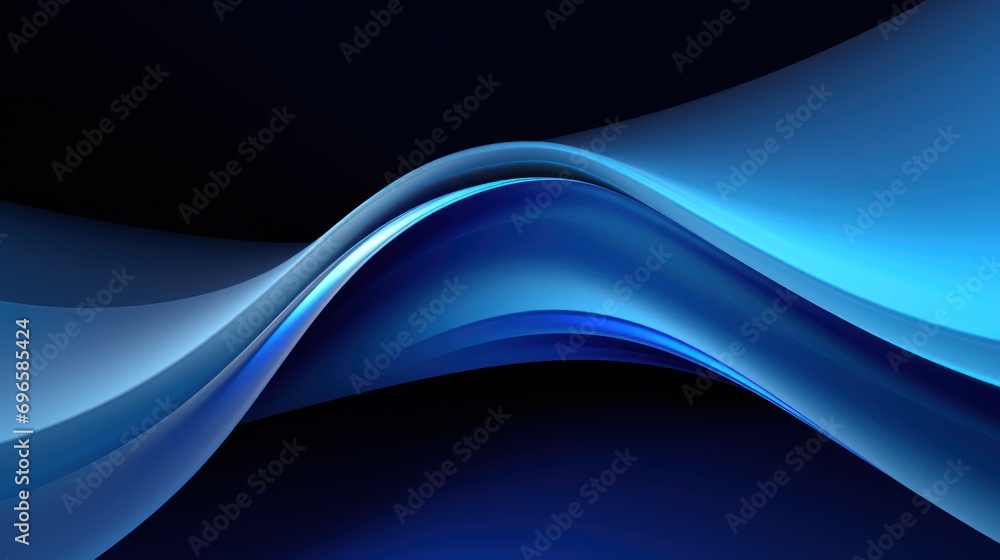 a close up of a blue wave on a black background with a light reflection on the bottom of the wave. a close up of a blue wave on a black background with a light reflection on the bottom of the wave.