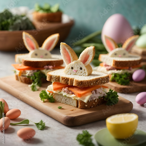 Easter Bunny Shaped Sandwiches - Wholesome Delight for Festive Feasting