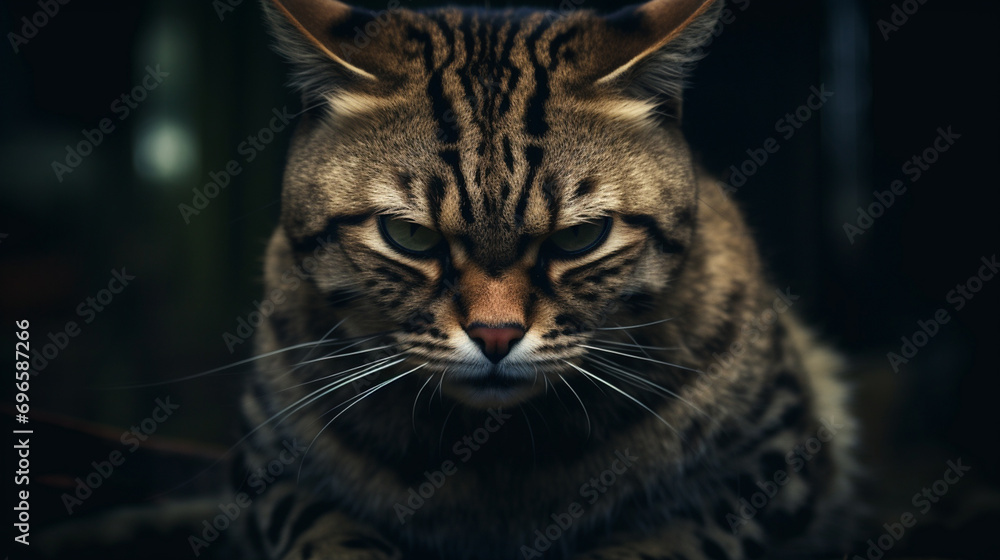 The angry cat looks angry, aggressive, generative AI The angry cat looks angry, aggressive, generative AI