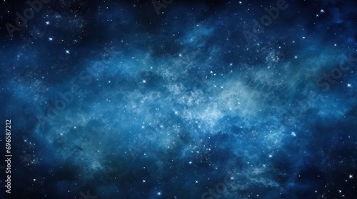  a space filled with lots of stars and a sky filled with lots of blue and white stars and a black background. © Anna