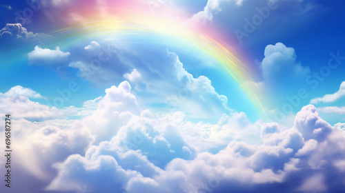 A rainbow against the sky, generative AI