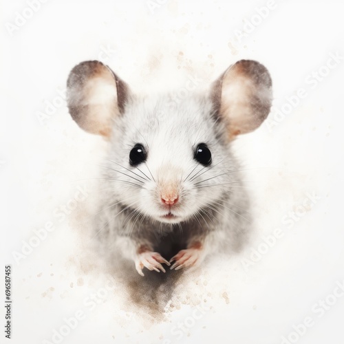 white cute rat