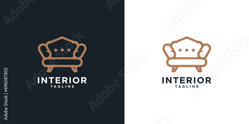 Minimalist chair furniture logo design inspiration