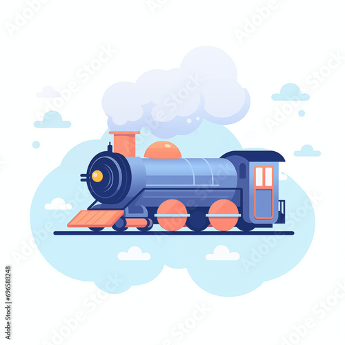 Vintage Steam Locomotive: Classic Railway Illustration
