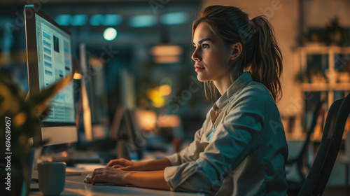 businesswoman working in office