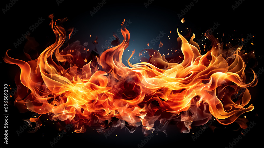 Fire flames on black background. Abstract blaze fire flame texture background. Fire flames on black background. Abstract blaze fire flame texture background.