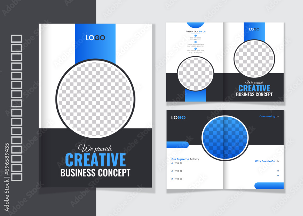 Modern Business Bifold Brochure Layout Modern Business Bifold Brochure Layout