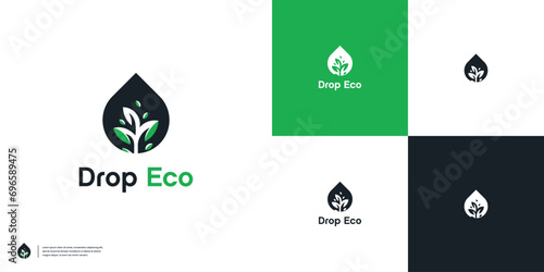 Elegant beauty nature oil drop logo design vector