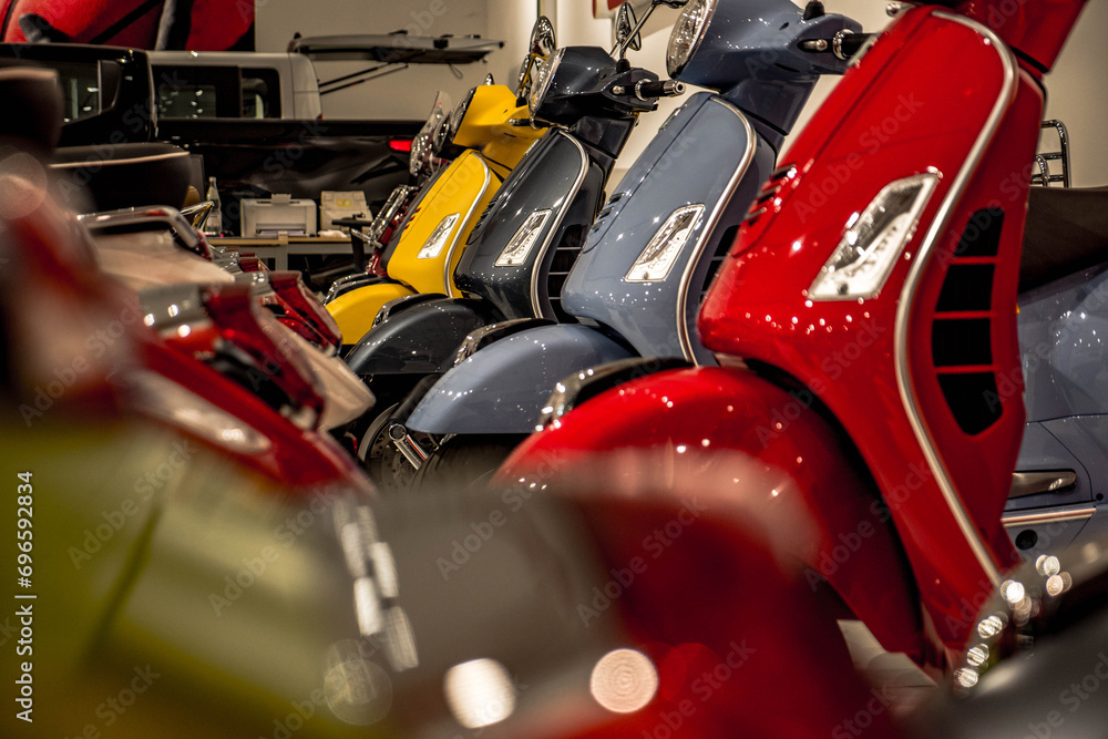 Fototapeta premium scooter in the showroom, salesroom