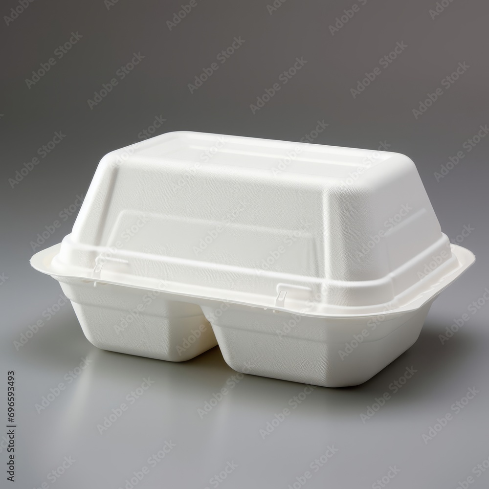 White Takeout Container with Two Separate Compartments White Takeout Container with Two Separate Compartments