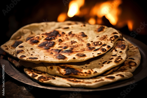 Saj (Middle East) - A flat, round griddle used in Middle Eastern cuisine, particularly for making flatbreads like saj bread photo