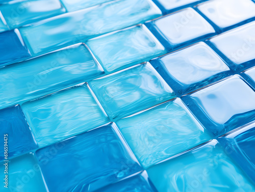 blue tiles of a pool floor 