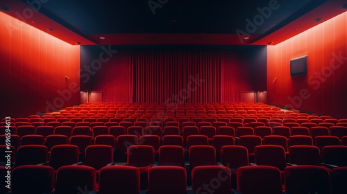 Modern cinema with empty seats